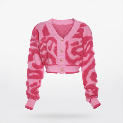 Cropped Y2K Knit Cardigan