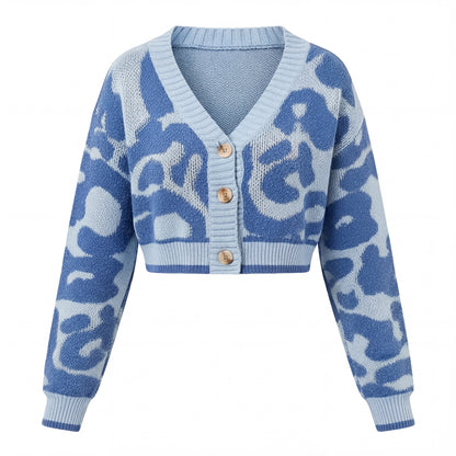 Cropped Y2K Knit Cardigan