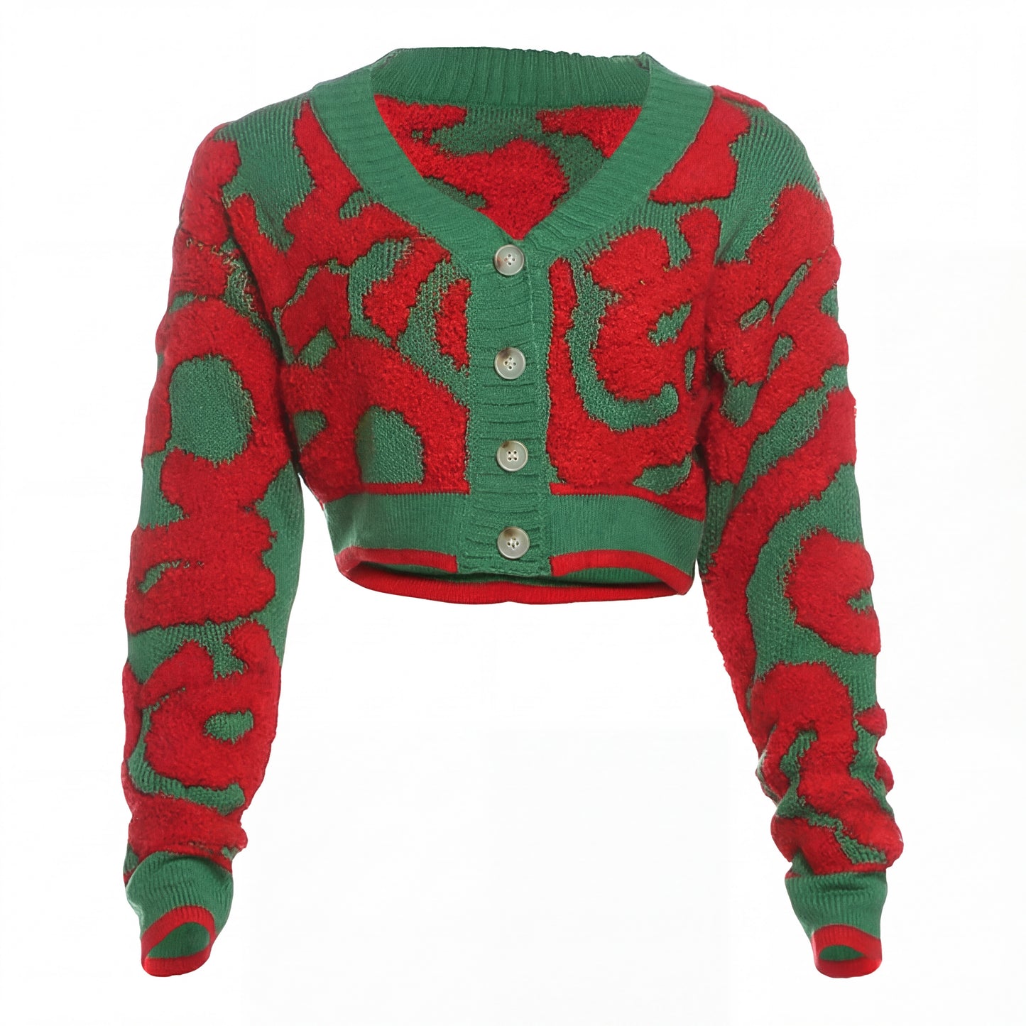 Cropped Y2K Knit Cardigan