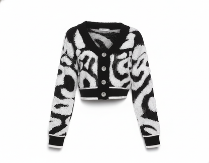 Cropped Y2K Knit Cardigan